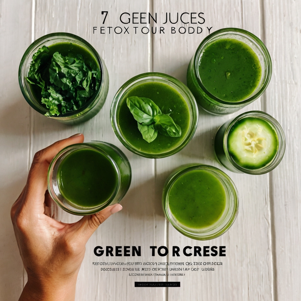 leonardo kino xl a flatlay image of 7 vibrant green juice glas 0